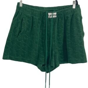 NWOT LACOSTE Short 44~L~XL(W34”)2”Inseam Green Terrycloth Logo Monogram Jacquard